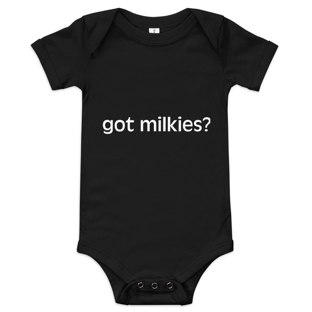 'got milkies?' Baby short sleeve one piece